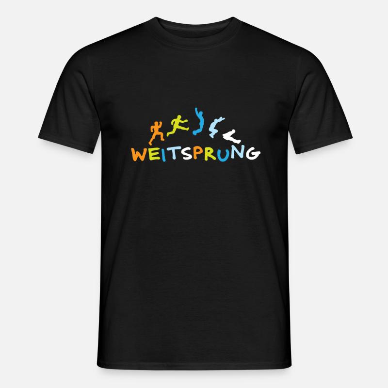 Weitsprung Leichtathletik Springen Sprung Anlauf - Männer T-Shirt - Schwarz