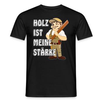 ZIMMERMANN HOLZ IST MEINE STÄRKE - Männer T-Shirt - Schwarz - Vorne - AI Model Male 178 light (178cm)