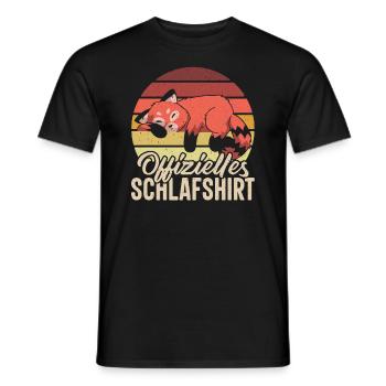 Offizielles Schlafshirt - roter Panda / Katzenbär - Männer T-Shirt - Schwarz - Vorne - AI Model Male 178 light (178cm)