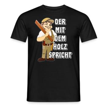 ZIMMERMANN DER MIT DEM HOLZ SPRICHT - Männer T-Shirt - Schwarz - Vorne - AI Model Male 178 light (178cm)