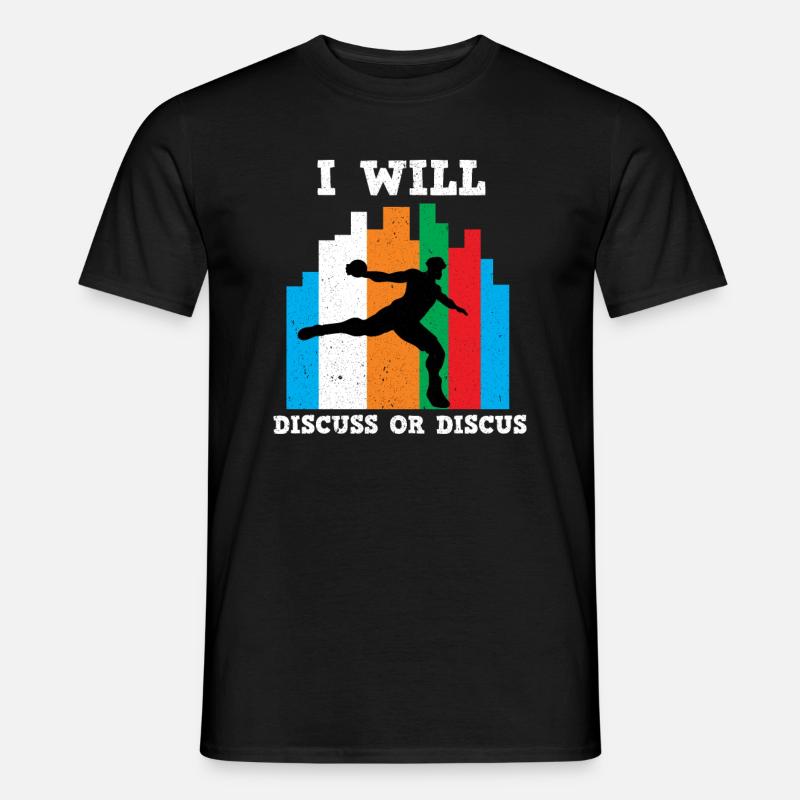 Diskuswerfen Diskuswurf Leichtathletik Diskus - Männer T-Shirt - Schwarz