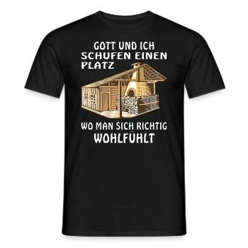 GARTENHAUS GOTT UND ICH - Männer T-Shirt - Schwarz - Vorne - AI Model Male 178 light (178cm)