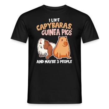 I like capybaras and guinea pigs - Men's T-Shirt - black - Front - AI Model Male 178 light (178cm)