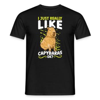 I Just Really Like Capybaras, OK? - Men's T-Shirt - black - Front - AI Model Male 178 light (178cm)