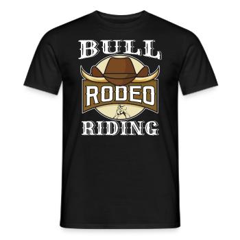 RODEO BULL RIDING - Men's T-Shirt - black - Front - AI Model Male 178 light (178cm)