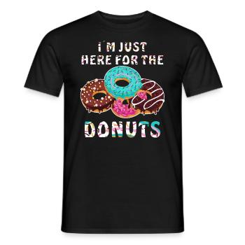 JE SUIS JUSTE ICI POUR LES BEIGNETS - T-shirt homme - noir - Devant - AI Model Male 178 light (178cm)