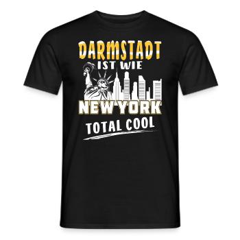 DARMSTADT IST WIE NEW YORK - Männer T-Shirt - Schwarz - Vorne - AI Model Male 178 light (178cm)