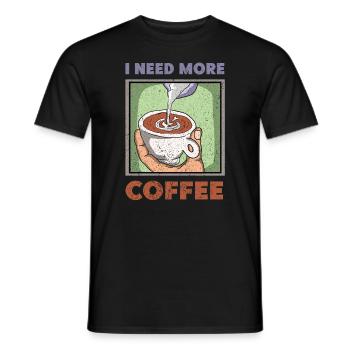 Kaffee koffein Morgenkaffee Kaffeebohne Coffee - Männer T-Shirt - Schwarz - Vorne - AI Model Male 178 light (178cm)