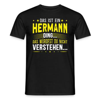 Familienname Hermann - für Familie Hermann - Männer T-Shirt - Schwarz - Vorne - AI Model Male 178 light (178cm)