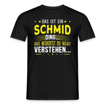 Familienname Schmid - für Familie Schmid - Männer T-Shirt - Schwarz - Vorne - AI Model Male 178 light (178cm)