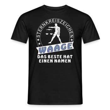 WAAGE - Männer T-Shirt - Schwarz - Vorne - AI Model Male 178 light (178cm)