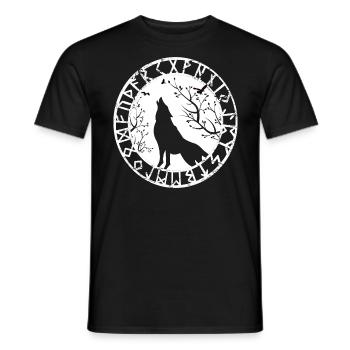 Nordische Mythologie Wikinger Fenriswolf asgard - Männer T-Shirt - Schwarz - Vorne - AI Model Male 178 light (178cm)