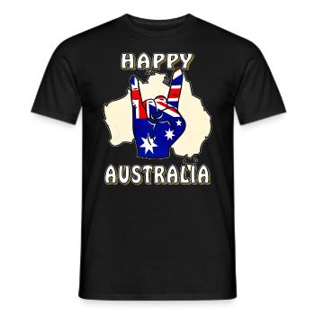 HAPPY AUSTRALIEN - Männer T-Shirt - Schwarz - Vorne - AI Model Male 178 light (178cm)