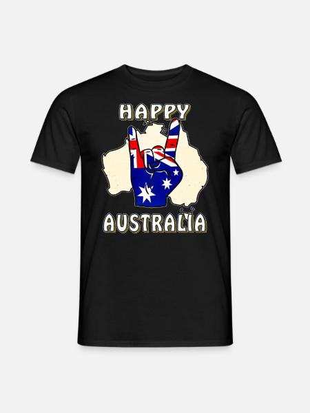 HAPPY AUSTRALIA - Men's T-Shirt - black