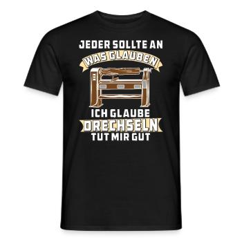 DRECHSELN TUT MIR GUT - Männer T-Shirt - Schwarz - Vorne - AI Model Male 178 light (178cm)