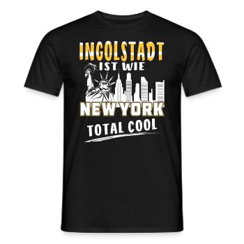 INGOLSTADT IST WIE NEW YORK - Männer T-Shirt - Schwarz - Vorne - AI Model Male 178 light (178cm)
