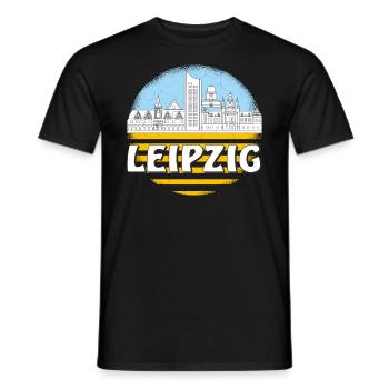 LEIPZIG - Men's T-Shirt - black - Front - AI Model Male 178 light (178cm)