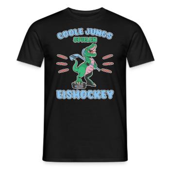 Eishockey Spieler T-Rex Lustiger Spruch Geschenk - Männer T-Shirt - Schwarz - Vorne - AI Model Male 178 light (178cm)