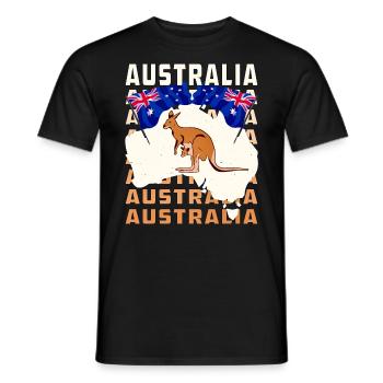 AUSTRALIA - Männer T-Shirt - Schwarz - Vorne - AI Model Male 178 light (178cm)