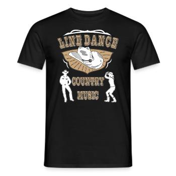 MUSIQUE COUNTRY LINE DANCE - T-shirt homme - noir - Devant - AI Model Male 178 light (178cm)