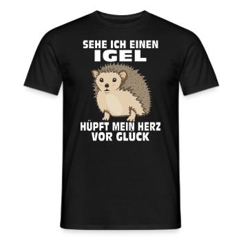 SEHE ICH EINEN IGEL - Männer T-Shirt - Schwarz - Vorne - AI Model Male 178 light (178cm)