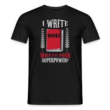 Author Writing a book Writing Novel Copywriter - Men's T-Shirt - black - Front - AI Model Male 178 light (178cm)