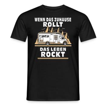 WENN DAS ZUHAUSE ROLLT DAS LEBEN ROCKT - Männer T-Shirt - Schwarz - Vorne - AI Model Male 178 light (178cm)