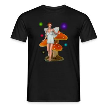 Fairy Art Fantasy Illustration - Men's T-Shirt - black - Front - AI Model Male 178 light (178cm)