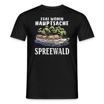 EGAL WOHIN HAUPTSACHE SPREEWALD - Männer T-Shirt - Schwarz - Vorne - AI Model Male 178 light (178cm)