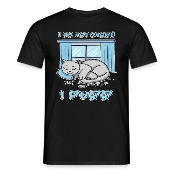 Purring Snoring Funny Saying Cat Gift - Men's T-Shirt - black - Front - AI Model Male 178 light (178cm)