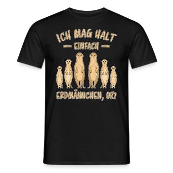 Erdmännchen Lustige Spruch Tier Mangusten Geschenk - Männer T-Shirt - Schwarz - Vorne - AI Model Male 178 light (178cm)
