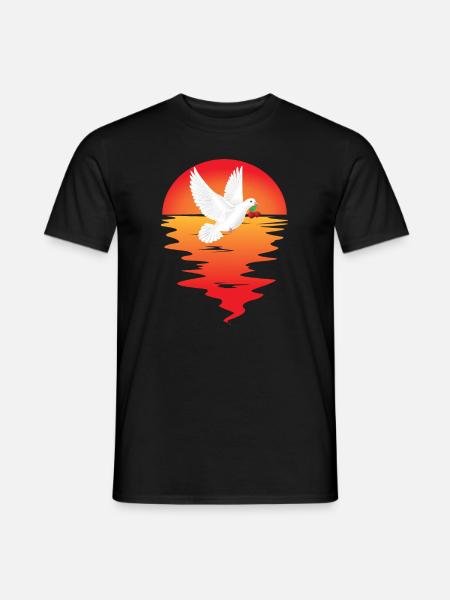 Kirschfest Friedenstaube Kirschen - Männer T-Shirt - Schwarz