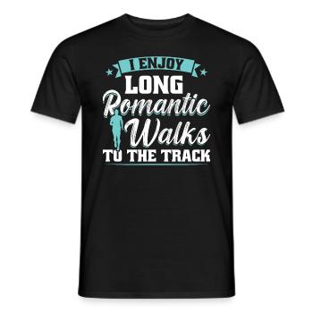 J’aime les longues promenades romantiques à la course - T-shirt homme - noir - Devant - AI Model Male 178 light (178cm)