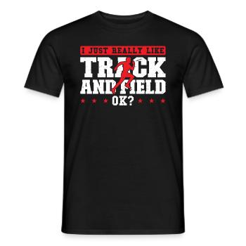J’aime beaucoup l’athlétisme - T-shirt homme - noir - Devant - AI Model Male 178 light (178cm)