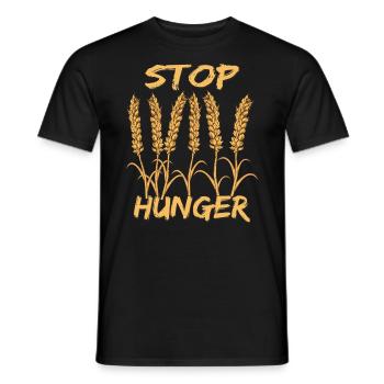 STOP HUNGER - Men's T-Shirt - black - Front - AI Model Male 178 light (178cm)