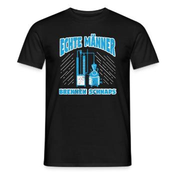 Schnaps brennen Schnapsbrenner Selbstgebrannter - Männer T-Shirt - Schwarz - Vorne - AI Model Male 178 light (178cm)