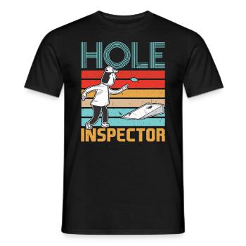 Hole Inspector - Cornhole Sackloch - Männer T-Shirt - Schwarz - Vorne - AI Model Male 178 light (178cm)