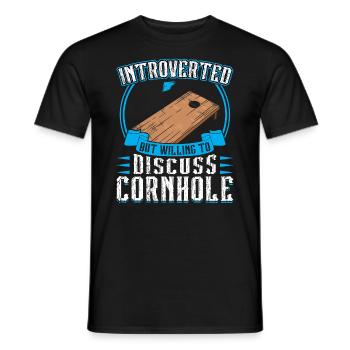 Introverted but ready to talk about blind hole - Men's T-Shirt - black - Front - AI Model Male 178 light (178cm)