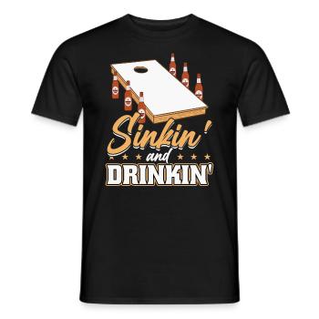 Sinkin And Drinkin - Trou aveugle cornhole - T-shirt homme - noir - Devant - AI Model Male 178 light (178cm)