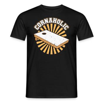 Cornaholic - Cornhole Sackloch - Männer T-Shirt - Schwarz - Vorne - AI Model Male 178 light (178cm)