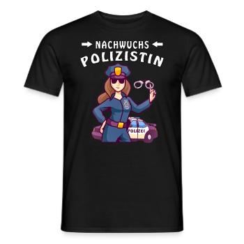 NACHWUCHS POLIZISTIN - Männer T-Shirt - Schwarz - Vorne - AI Model Male 178 light (178cm)