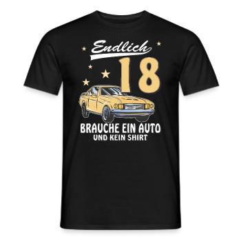 AUTO GEBURTSTAG ENDLICH 18 - Männer T-Shirt - Schwarz - Vorne - AI Model Male 178 light (178cm)