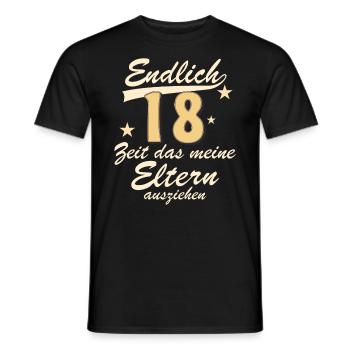 GEBURTSTAG ENDLICH 18 - Männer T-Shirt - Schwarz - Vorne - AI Model Male 178 light (178cm)