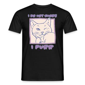 Schnurren Schnarchen Schlaf Spruch Katzen Geschenk - Männer T-Shirt - Schwarz - Vorne - AI Model Male 178 light (178cm)