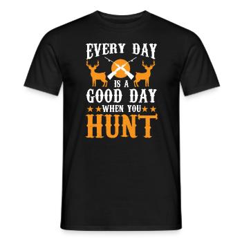 Hunting Hunting Hunter Rifle Shooting Game Hunting - Men's T-Shirt - black - Front - AI Model Male 178 light (178cm)