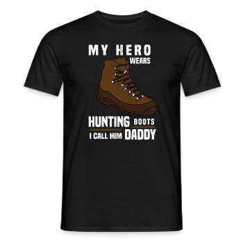 Hunting Hunting Hunter Rifle Shooting Game Hunting - Men's T-Shirt - black - Front - AI Model Male 178 light (178cm)