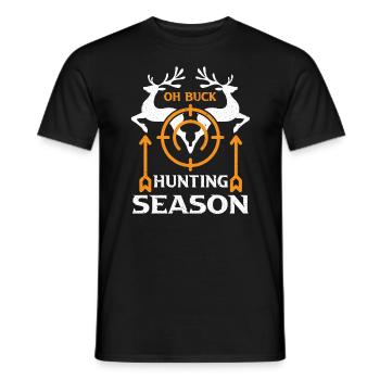 Hunting Hunting Hunter Rifle Shooting Game Hunting - Men's T-Shirt - black - Front - AI Model Male 178 light (178cm)