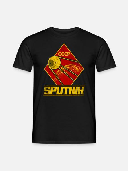 Sputnik Satellite Soviet Union - Men's T-Shirt - black