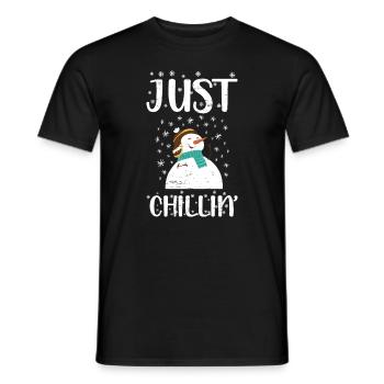 Urlaub mit dem Schneemann des Weihnachtsmanns - Männer T-Shirt - Schwarz - Vorne - AI Model Male 178 light (178cm)