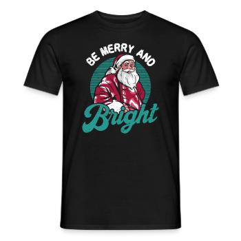 Be Merry And Bright Santa Claus Elf Holidays - Men's T-Shirt - black - Front - AI Model Male 178 light (178cm)